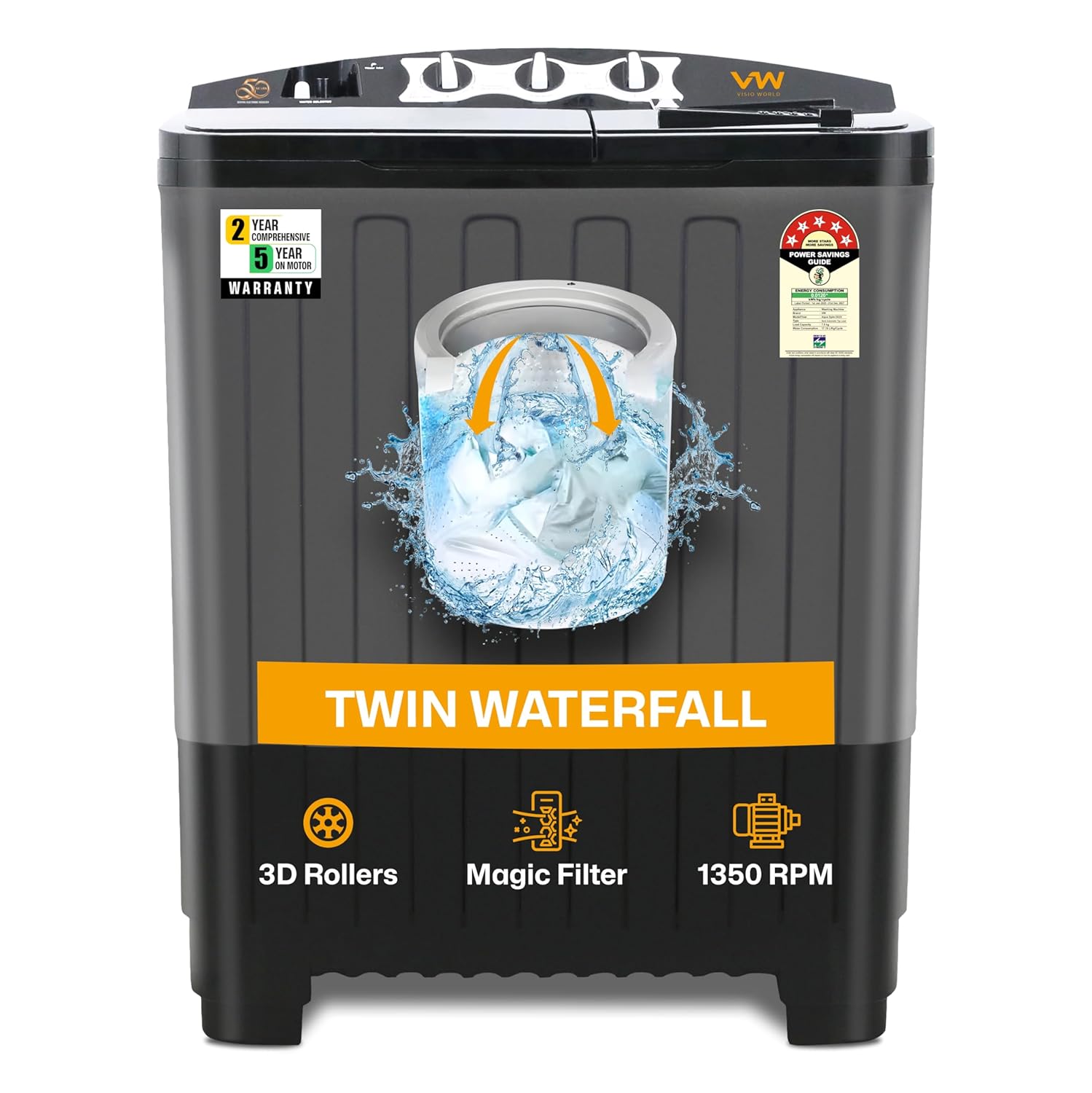 Whirlpool 7 kg Magic Clean 5 Star Fully Automatic Top Load Washing Machine Grey (MAGIC CLEAN 7.0 GENX GREY 5YMW)