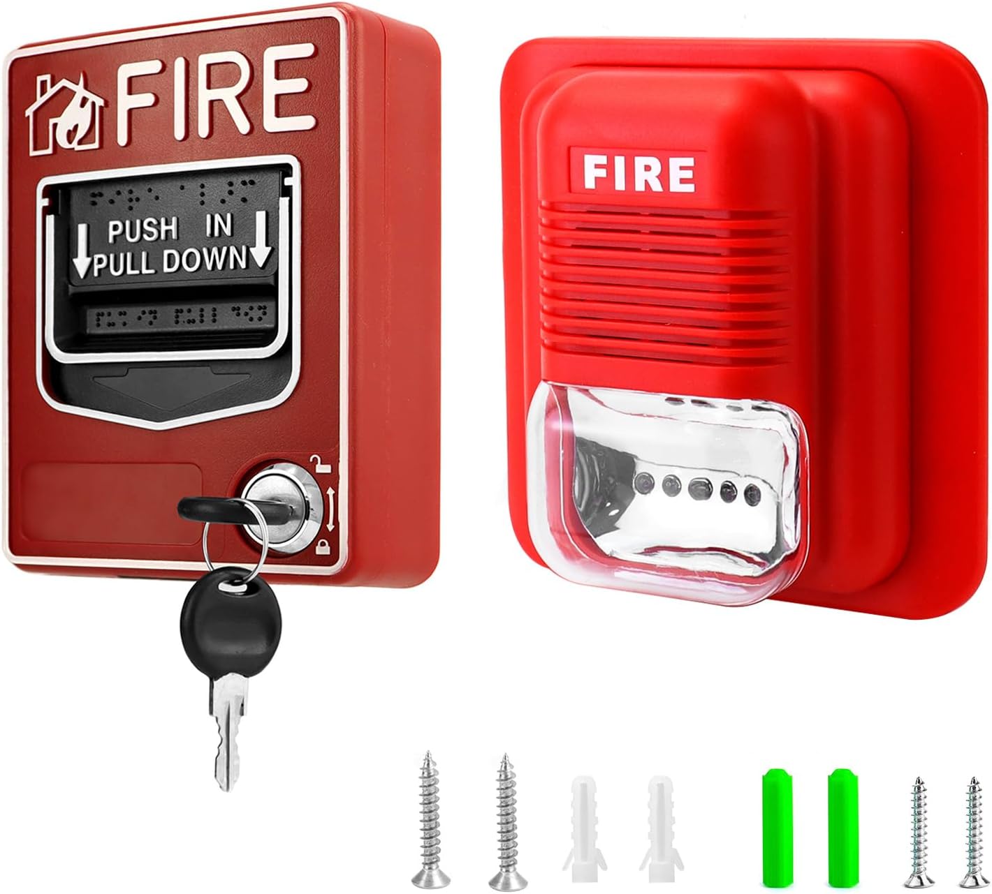 QWORK Wired Emergency Fire Alarm Station