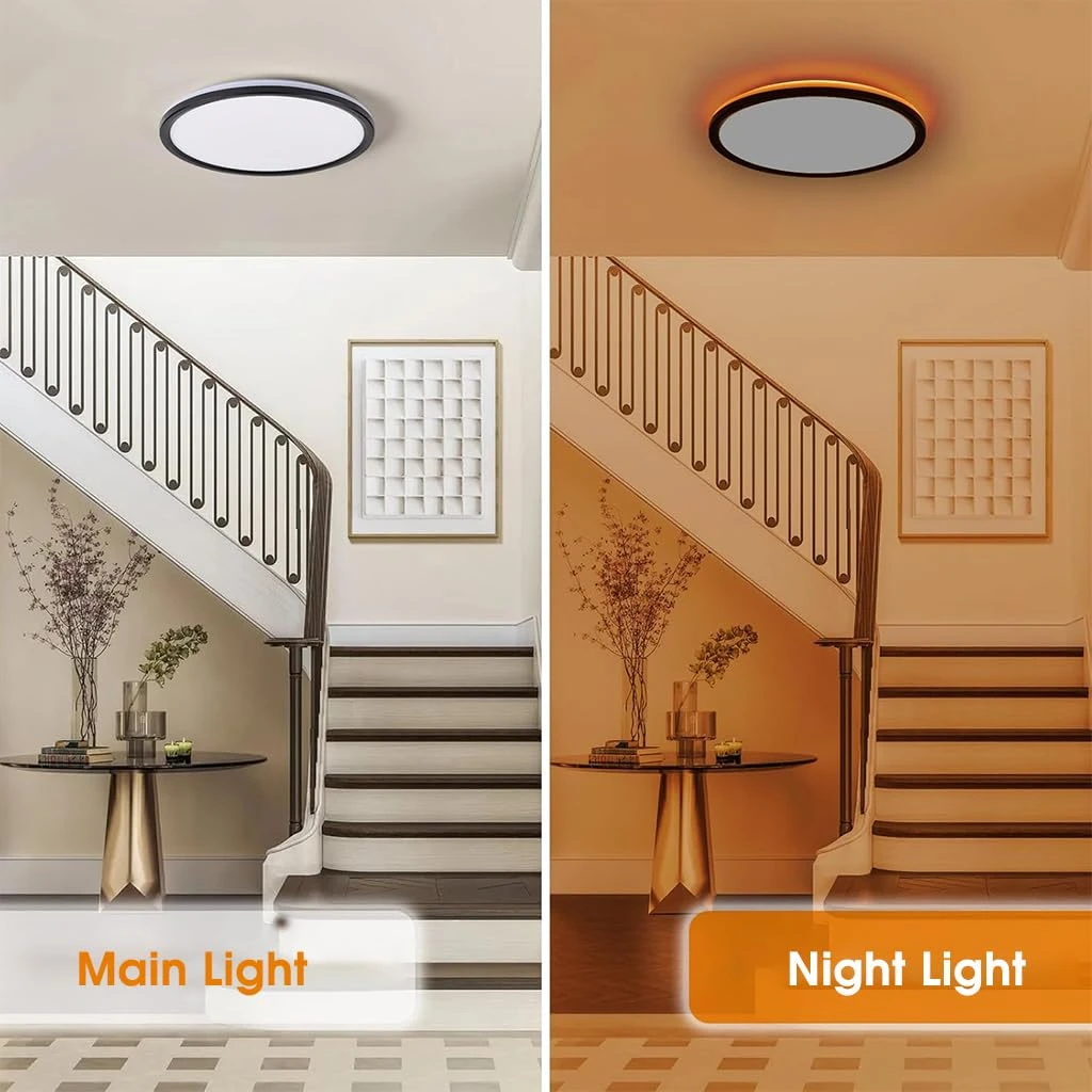 ELEPHANTBOAT plastic 12" Dimmable LED Ceiling Light with Remote Control