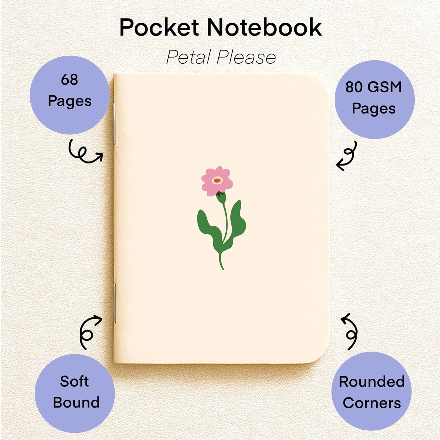 KALP A5 Notebook with Pocket Diary Set – 160 Pages, 80 GSM – Ruled, Soft Cover,