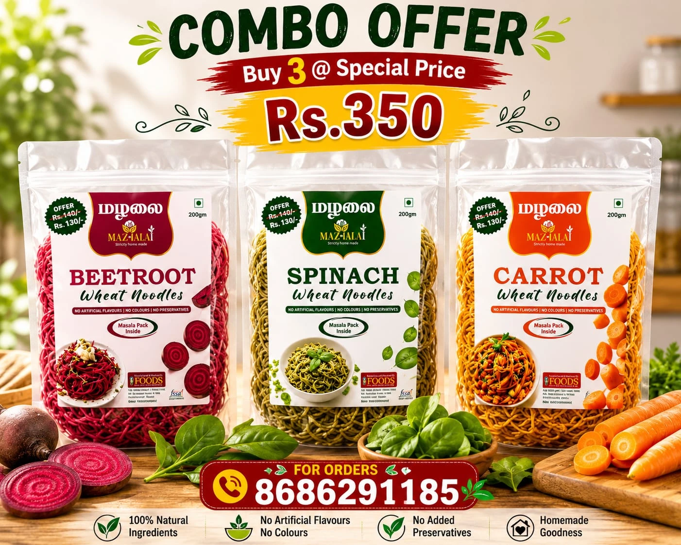 Healthy Wheat Noodles Combo Pack